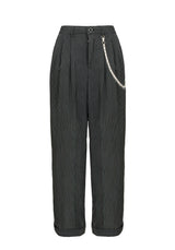 DANDY STRIPED TROUSERS WITH CHAIN