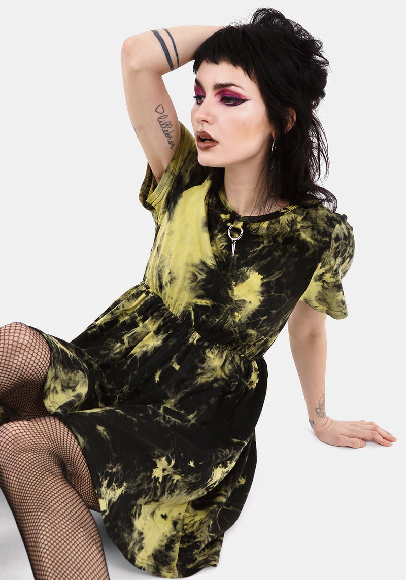 SCHOLOMANCE TIE DYE SKATER DRESS