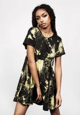 SCHOLOMANCE TIE DYE SKATER DRESS