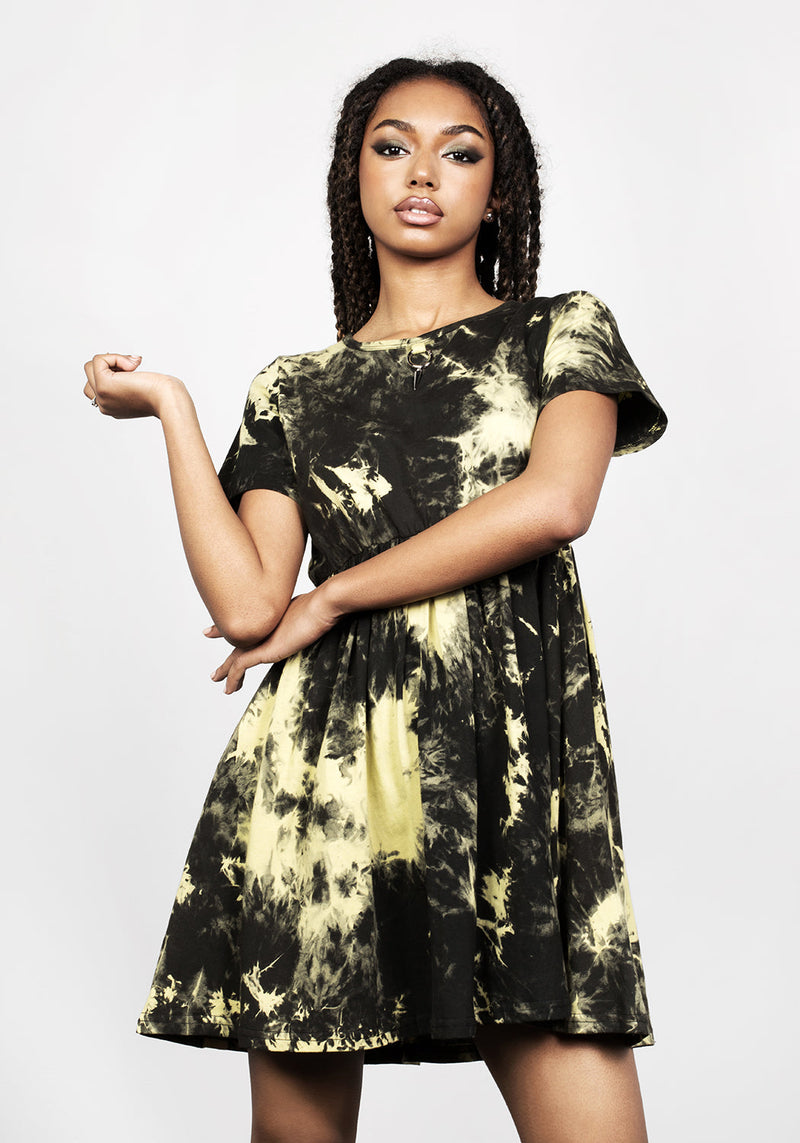 SCHOLOMANCE TIE DYE SKATER DRESS