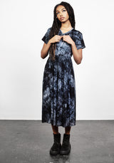DRACONIC TIE DYE MIDI SKATER DRESS