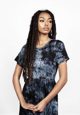 DRACONIC TIE DYE MIDI SKATER DRESS