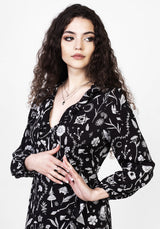 HEDGEWITCH RUFFLE WRAP ABOVE KNEE DRESS