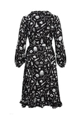 HEDGEWITCH RUFFLE WRAP ABOVE KNEE DRESS