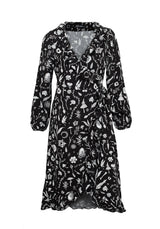 HEDGEWITCH RUFFLE WRAP ABOVE KNEE DRESS