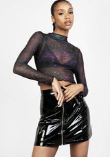 Kaleido Mesh Crop Top