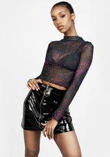 Kaleido Mesh Crop Top