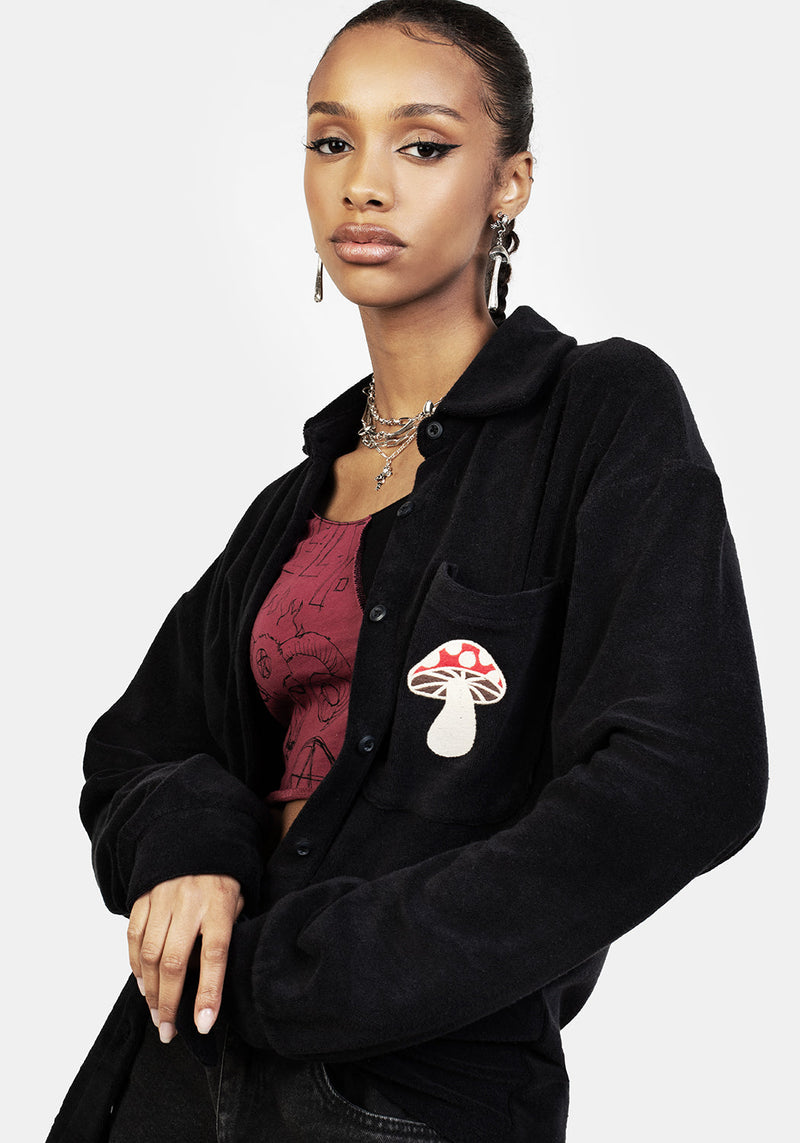 AMANITA EMBROIDERED TOWELLING SHIRT