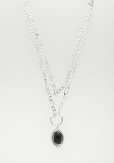 Ouroboros Black Onyx Multi Chain Necklace
