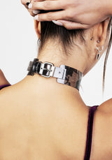 GOTHITA PU LACE CHOKER