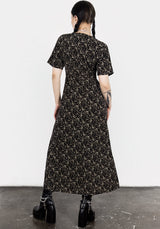 Gardenia Print Button Down Midaxi Dress