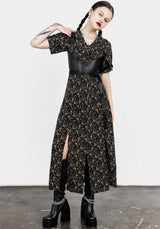 Gardenia Print Button Down Midaxi Dress