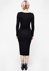 Roxanne Cut Out Ribbed Bodycon Midi Dress