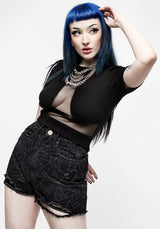 Rampage Mesh Insert High Neck Top