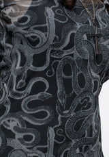 Serpente Print Mesh Bodycon Midi Dress