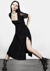 Ammit Midi Dress with Sheer Sleeves