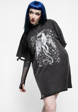 Kilgharrah Unisex Distressed Acid Washed Tee Dress