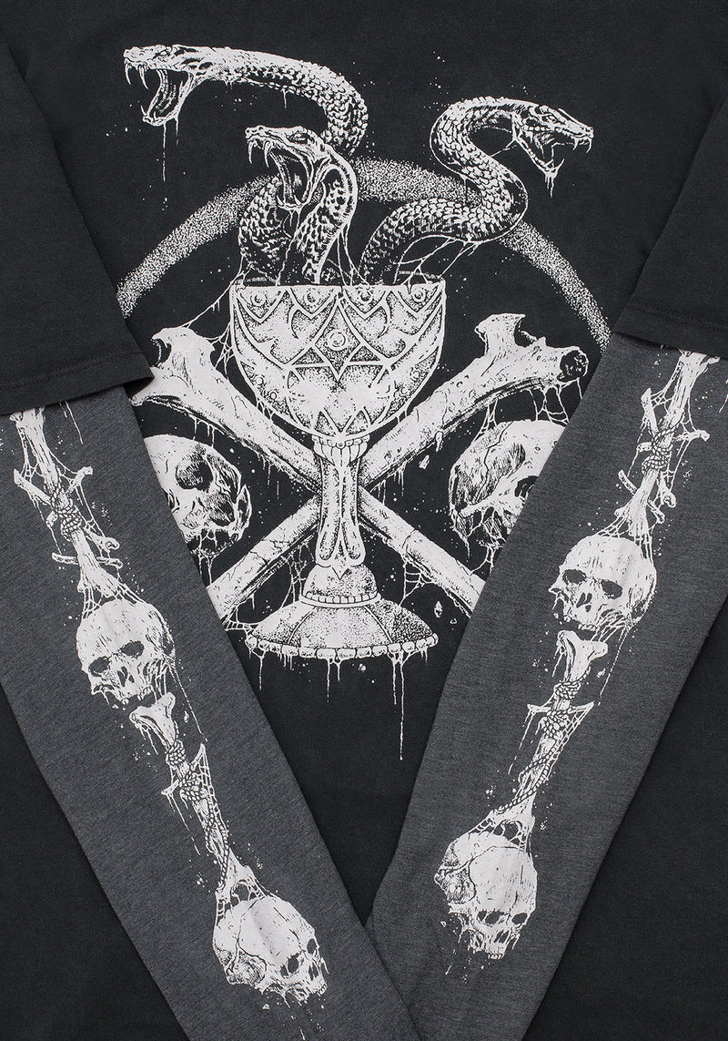 Temptation Snakes Unisex Layered Distressed Long Sleeve T-shirt