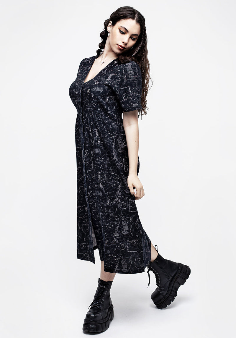 Realm Button Down Midi Dress