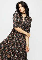 Dreamfast Mushroom Moon Print Midi Shirt Dress