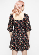 Dreamfast Mushroom Moon Print Mini Dress