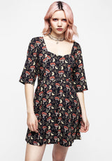Dreamfast Mushroom Moon Print Mini Dress
