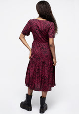 Ophidia Snakes Print Midi Dress - Red