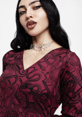 Ophidia Snakes Print Mini Dress - Red