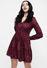 Ophidia Snakes Print Mini Dress - Red