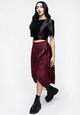 Ophidia Snakes Print Wrap Skirt - Red
