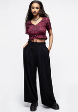 Ophidia Schlangen Druck Krawatte Detail Kurz Top - Rot