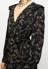 Poisonous Plants Midi Wrap Dress