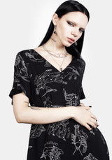 Zodiac Short Sleeve Midi Dress