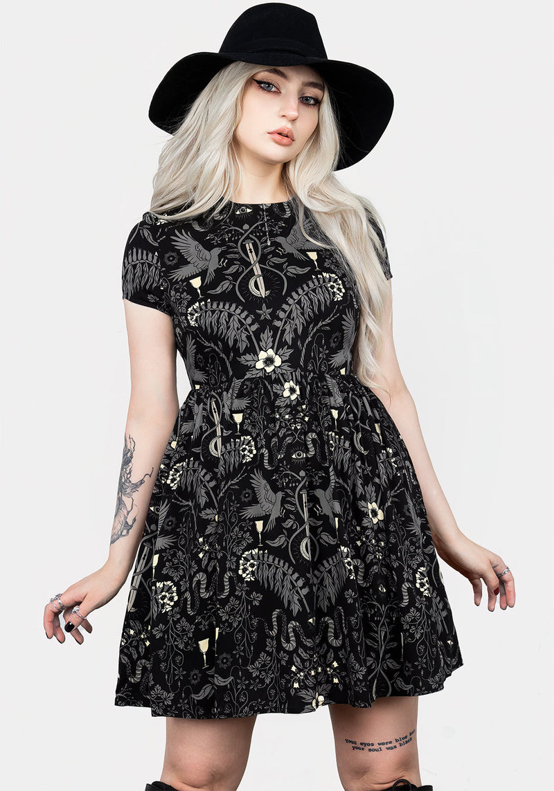 Hecate's Garden Skater Mini Dress