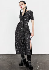 Stellaluna V Neck Button Short Sleeve Midaxi Dress