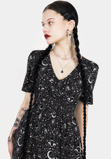 Stellaluna V Neck Button Short Sleeve Midaxi Dress