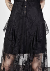 Mourning Lace Cascade Midaxi Dress