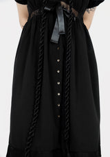 Mortuary Lace Button Up Midi Dress