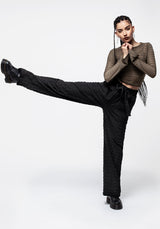 Lithium Tie Waist Check Wide Leg Trouser