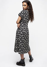 Demeter Print V-Neck Button Down Midi Dress