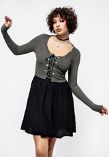 Laurel Lace Up Long Sleeve Crop Top