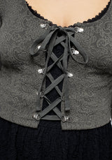 Laurel Lace Up Long Sleeve Crop Top