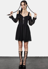 Triquetra Zip Chiffon Mini Dress