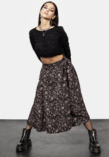 Mycophile Mushroom Print Midaxi Wrap Skirt