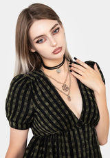 Triune 3 Layered Necklace Pentagram and Crystal