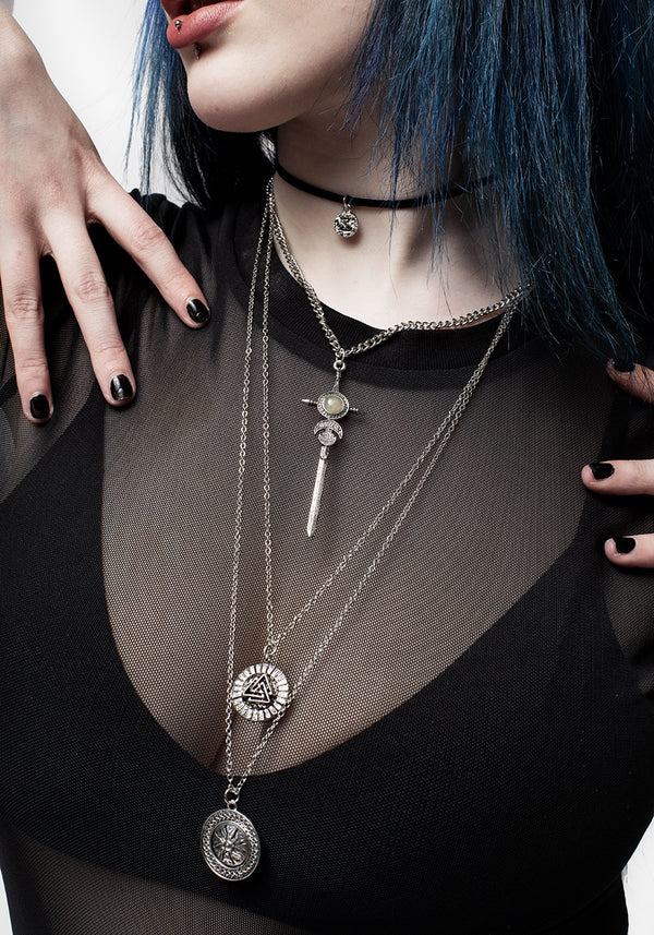 Valkyrie 4 Layered Rune Choker Necklace