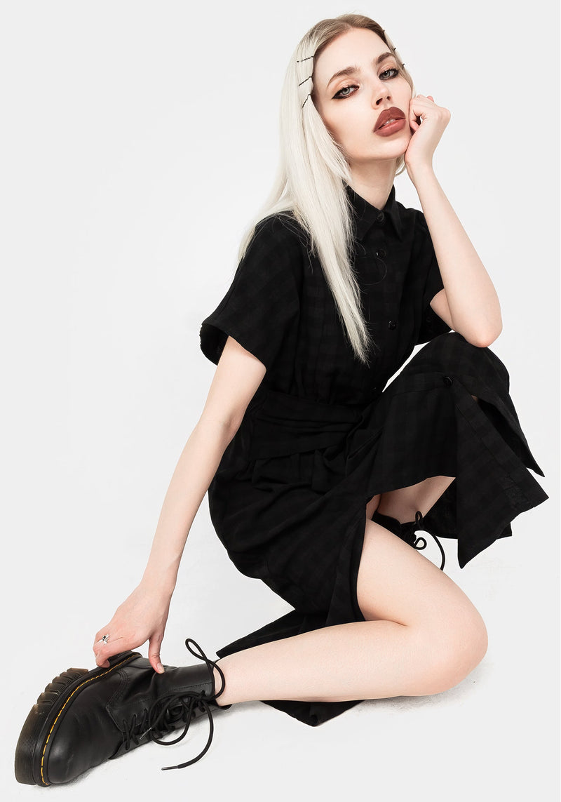 Hattie Shirt Sleeve Tie Waist Shirt Dress