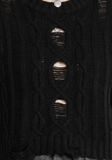 Nemesis Distressed Cable Knit Jumper