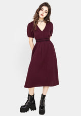 Poultice Embroidered Cotton Midi Dress