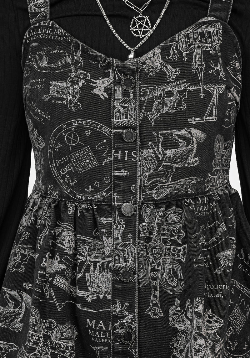 Heresy Knopf Hoch Mini Schürze Kleid